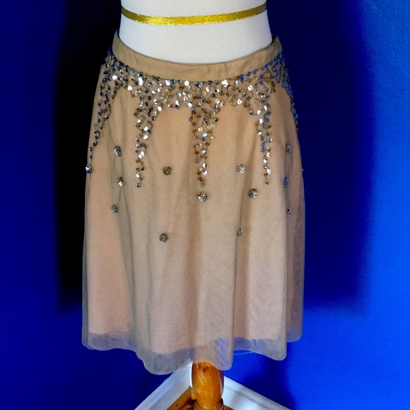 Vintage Y2K Lux brand tulle mesh silver sequin skirt ethereal pixie ballerina 🩰 - Picture 3 of 15